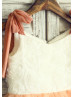 Ivory Rosette Champagne Tulle Cupcake Flower Girl Dress